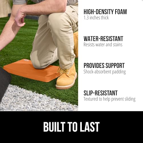 GORILLA GRIP® Extra Thick Patent Pending Supportive Foam Kneeling Pad, Large Cushion Knee Pads for Gardening, Baby Bath Time, Dirt and Water Resistant, Workout and Garden Supplies, 17.5x11, Orange - color: Orange