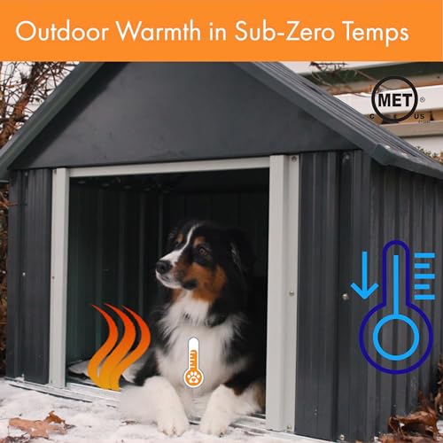 K&H Pet Products Lectro-Kennel Heated Outdoor Dog Pad, Durable Rigid ABS Plastic Waterproof Heated Pad for Cat & Dog Houses Outdoor, Washable Cover, Safety Listed - Large 28.5 X 22.5in Black 80W - size: Large (22.5 x 28.5 in), style: Recyclable Box