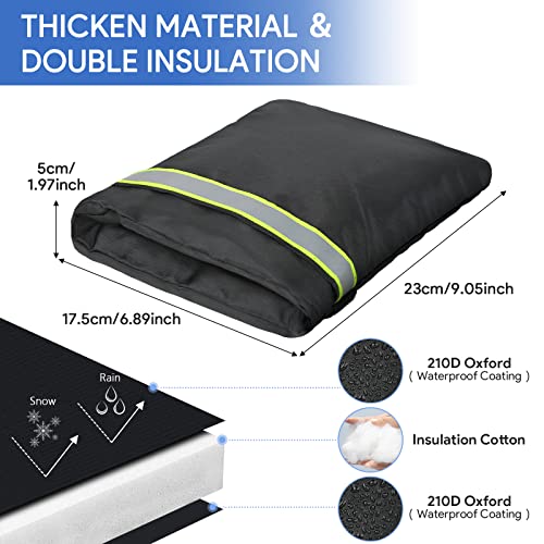 DELUX Outdoor Faucet Covers for Winter 9.05" H X 6.89" W 2 Pack, Outside Garden Faucet Socks for Freeze Protection, Reusable Waterproof Insulated Spigot Cover (Thicker) - style: Black2