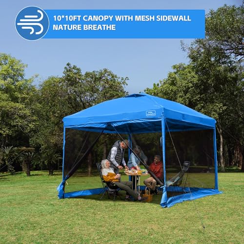 KAMPKEEPER 10x10 Pop-Up Canopy Tent, Waterproof, Portable Shade with Side Walls, Adjustable Instant Outdoor Shelter for Camping, Backyard, and Events, Light Blue - color: Light Blue