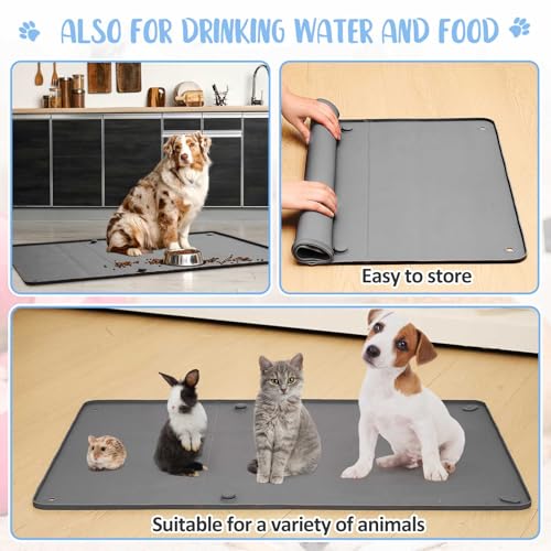 Colingmill Dog Pee Pad Holder 24 x 35 Inch Silicone Puppy Pee Pads Holder for Dog Wee WeeTraining with High Edge Leakproof for Floor Protect Fit Disposable and Washable Pads