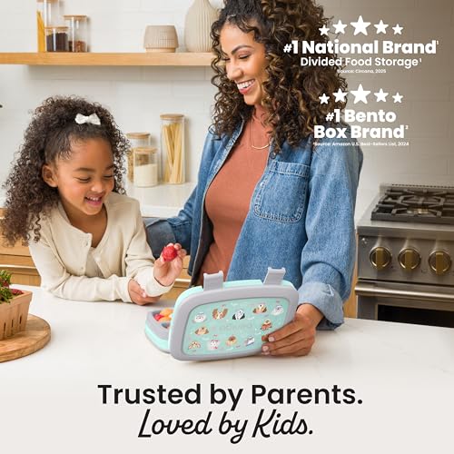 Bentgo Kids Prints Leak-Proof, 5-Compartment Bento-Style Kids Lunch Box - Ideal Portion Sizes for Ages 3-7, Durable, Drop-Proof, Dishwasher Safe, & PFAS & BPA-Free Materials (Puppy Love) - color: Puppy Love