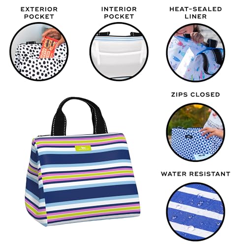 SCOUT Eloise Lunch Bag - Lightweight Insulated Soft Lunch Box, Opens Wide, Zips Closed, Interior Pocket, for Women, Work, Beach, Travel, Pool & Picnic - color: Fall in Line