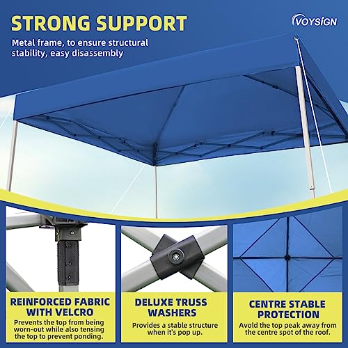10x10 Pop Up Canopy Tent, Outdoor Instant Sun Shelter - Blue, Included 1 x Rolling Storage Wheeled Bag, 4 x Guylines, 8 x Stakes - color: Basic Blue