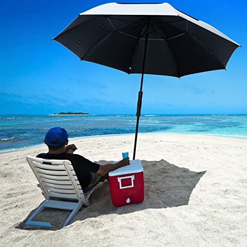 G4Free Vented UV Golf/Beach Umbrella 68" Arc, Auto Open Oversize Extra Large Windproof Sun Shade Rain Umbrellas - color: Silver/Black