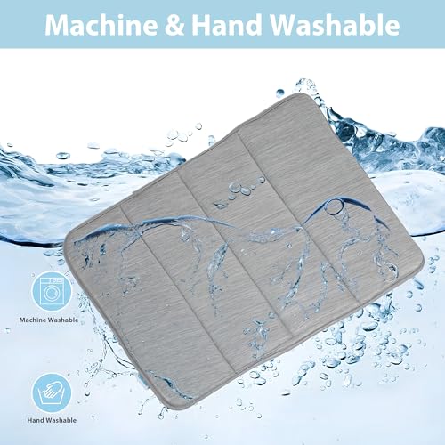 Cooling Dog Mat Q-Max>0.5 - Rapid Cooling Tech, Thin Breathable Crate Pad, Portable Washable Summer Mat, Chill Soothing Fabric - 35"x23" Large Dog, Grey - color: Grey, size: 35"L x 23"W x 0.8"H