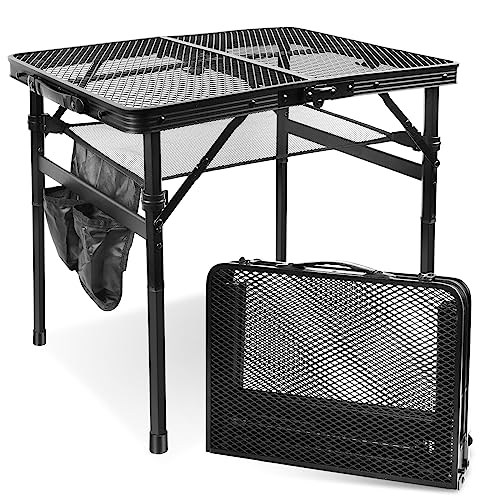 E EASTSTORM Folding Picnic Table for Grill Outdoor Camping Table with Portable Mesh Bag, Compact & Foldable for Easy Storage - Great for Picnic, Garden, Patio, Dining, BBQ, Party, Market 2Ft - color: Black With Mesh Bag, size: Small 2Ft - 23.6"L x 15.8"W