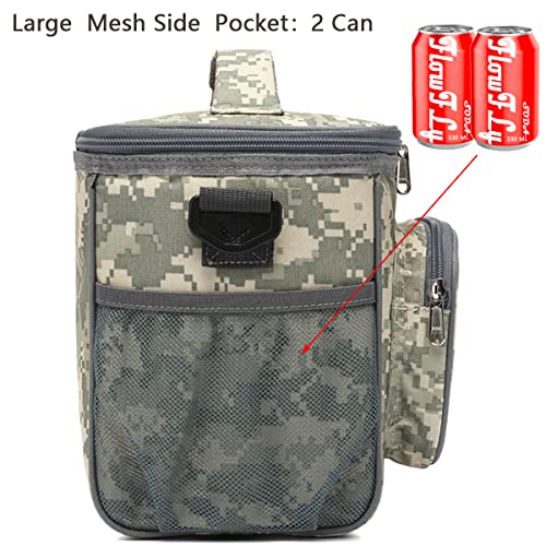 FlowFly Insulated Reusable Lunch Bag Adult Large Lunch Box for Women and Men with Adjustable Shoulder Strap,Front Zipper Pocket and Dual Large Mesh Side Pockets,DigitalCamo - color: DigitalCamo