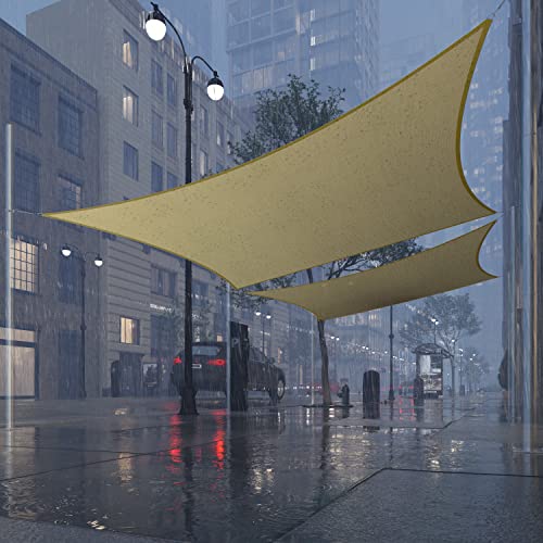 Royal Shade 4' x 4' Beige Square Waterproof Sun Shade Sail Order to Make Canopy Awning, UPF50+ 95% UV Blockage Water Resistant, Outdoor Backyard Patio Garden Carport (We Customize) - color: Beige, size: 4' x 4' Custom Size