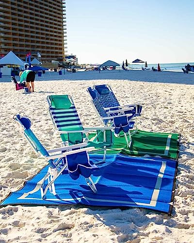 Mountain Mat 5x7 Solid Blue RV Patio Mat – Extra Thick 5mm Recycled Poly Rug – Heavy-Duty, Waterproof, Reversible – Premium Camping Mat for Deck, Patio, Beach (Blue NO Carry Bag, 5'x7') - color: Blue, style: 5' x 7'