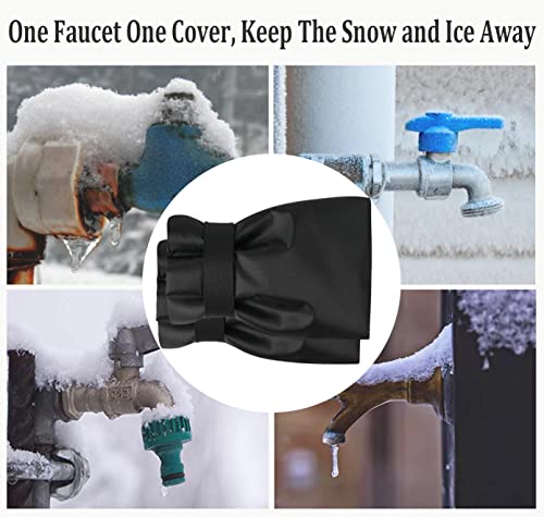 Outdoor Faucet Covers for Winter Freeze Protection, Upgraded Thicken 8.5" H x 6.1" W Outside Garden Faucet Socks for Winter Waterproof Reusable Hose Bibs Insulated Spigot Cover, 2 Pack Black - color: Black - 2 Pack