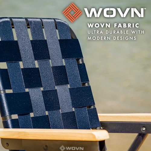 GoSports WOVN Beach Backpack Chair - 9 Styles Available - Premium Folding Camping Chair - color: Navy