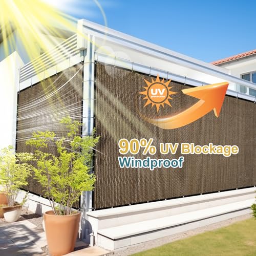 Shade&Beyond Customized Size 90% Sun Shade Cloth with Grommets, 06' X 10' Pergola Shade Cover Canopy, Mesh Tarp Sun Screens for Patio, Outdoor, Garden, Backyard, Mocha, GN06 - color: Mocha, size: 0 6' X 1 0'
