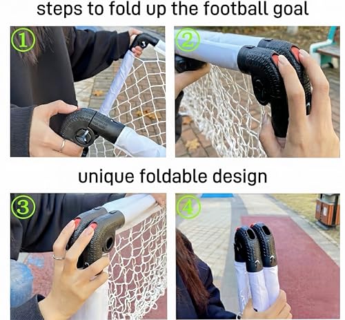 Small Soccer Goals for Kids, Foldable Mini Soccer Goal Set with Portable Soccer Net for Kids, Kid Soccer Goal for Indoor Outdoor Backyard Play, Soccer Toy Gift for Children - size: Elite White: 45.27×31.5×31.5 inch in goal