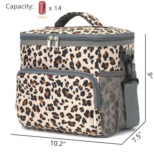 GYEUKHAM Insulated Lunch Bag for Adult/Women/Men, Reusable Lunch Box Cooler Soft Leakproof Tote, Thermal Meal Prep Lunch Pail with Adjustable Shoulder Strap for Picnic/School/Travel/Office, Leopard - color: Leopard-2