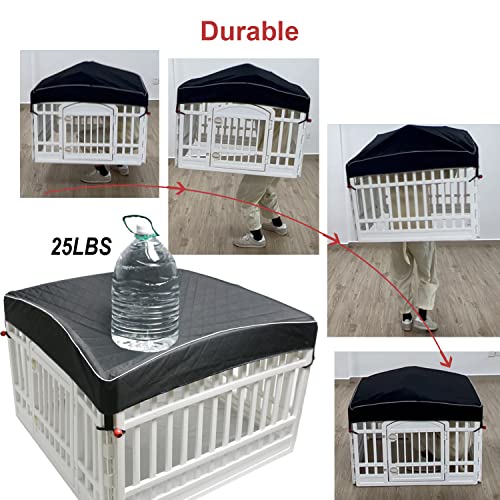 Dog Pen Cover Dog Playpen Cover for Pets,Provide Shade and Security for Indoor Outdoor Dog Pen,Pet Playpen Cover Fits 35 inch Playpen 4-Panels (Playpen Not Included!!!) - color: 36 inch 4 panel black