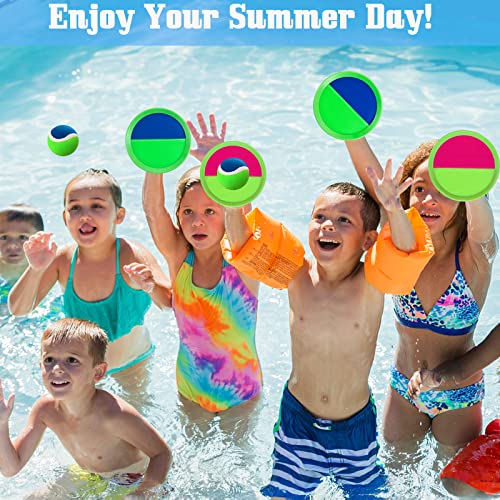 Outside Toys for Kids Ages 4-8 - Toss and Catch Ball Set, Kids Outdoor Games Yard Games for Kids and Adults with 6 Paddles and 3 Balls Toys for 3 4 5 6 7 8 Year Old Boys Girls Birthday - color: Blue+green