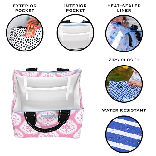 SCOUT Eloise Lunch Bag - Lightweight Insulated Soft Lunch Box, Opens Wide, Zips Closed, Interior Pocket, for Women, Work, Beach, Travel, Pool & Picnic - color: Ikant Belize