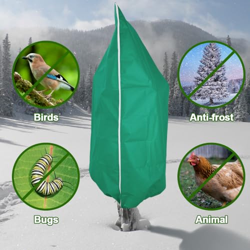 2 Pack Winter Plant Covers Freeze Protection - 23.6"×31.5" Winter Frost Protection Bags for Outdoor Plants with Drawstring, Reusable Anti-Freeze Cloth for Garden & Potted Plants - size: 23.6"×31.5"