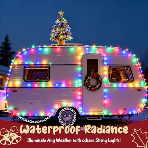 cshare Christmas String Lights Outdoor Waterproof 9.8ft 30 LED, Muliticolor Fairy Lights Battery Operated with Timer Clear Wire for Indoor & Outdoor Christmas Decorations Garland Party Garden - color: Multicolor