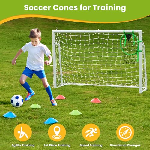 Soccer Goal 12×6, 8×6 and 6×4 FT Soccer Goals for Backyard, 2"Diameter Steel Soccer Goal for Kids and Adults Large soccer goal Powder Coated Galvanized Steel Post With Soccer Target Net for Training - style: 6'W×4'H
