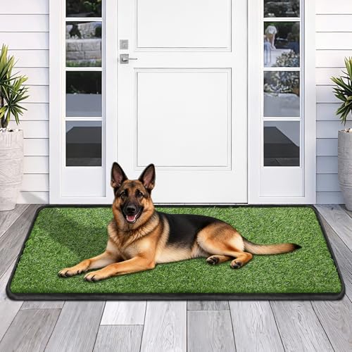 Artificial Grass Mat, Dog Grass Pee Pads, Fake Grass Pad for Pets Potty Training, Soft Grass Pad Rug, Grass Doormat with Drainage Holes, Pet Turf for Indoor Outdoor Use, Washable(19.7"*47.2") - size: 19.7"*47.2"