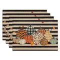 Fall Placemats Set of 4, Autumn Place Mats 12x18 Inch Leopard Buffalo Plaid Pumpkin Heat Resistant Washable Tablemats for Farmhouse Kitchen Dining Thanksgiving Halloween Party - color: Plaid Pumpkin