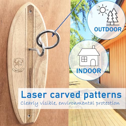 Hook and Ring Toss Game Swing Game DIY Kit -Stainless Steel Ring, Polyester Rope and Hardware - style: Surfboard L