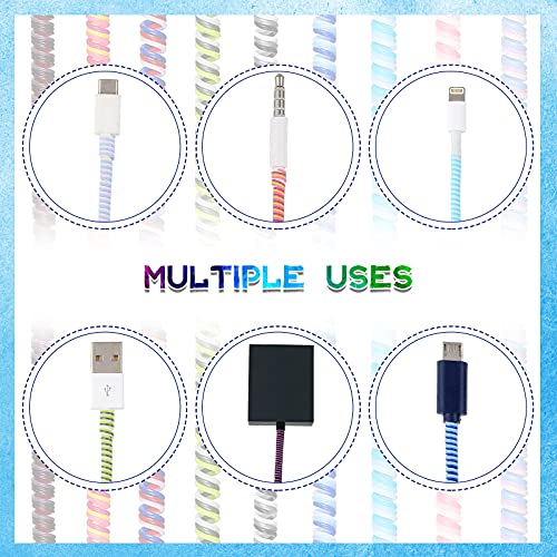 Frienda 10 Pcs Spiral Cord Protector Chargers Protector Pets No Chew Data Cable Protective Sleeve Headphone Charger Saver USB Cable Cover Wire Repair for Phone USB (Classic Colors) - color: Classic Colors