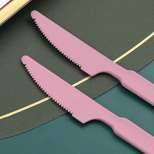 Reusable 3-in-1 Camping Utensil Set with Storage Case - Portable Travel Cutlery for Outdoor, Picnic, and Everyday Use - color: Pink