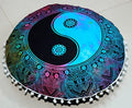 ICC Large seat Floor Cushion Cover Chair Ottoman Cover Pouf Pillow Meditation Floor Cushion Covers for Adults Seating pouffe Ottoman Throw Covers Craft Room Furniture Sitting Cover YIn Yang 32" Round - size: 32" x 32" (Pack of 1), style: YIn YAng