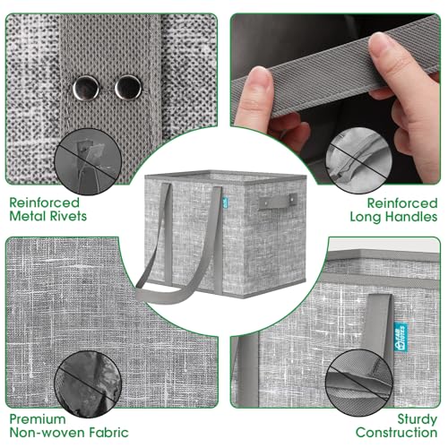 Fab totes Reusable Grocery Bags, Large Foldable Shopping Tote Bags with Reinforced Handles & Hard Bottom,3 Pack,Grey - color: Grey, size: 3 Pcs