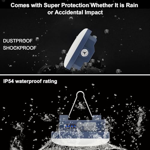 4 inch LED Camping Lights Rechargeable TeiNewBy 1500LM 10000mAh up to 120 Hours Running, 4 Light Modes, IP54 Waterproof,Magnetic Base for Hurricane Emergency, Outdoor, Hiking, Home and Car(30W) - size: 4inch-2pcs