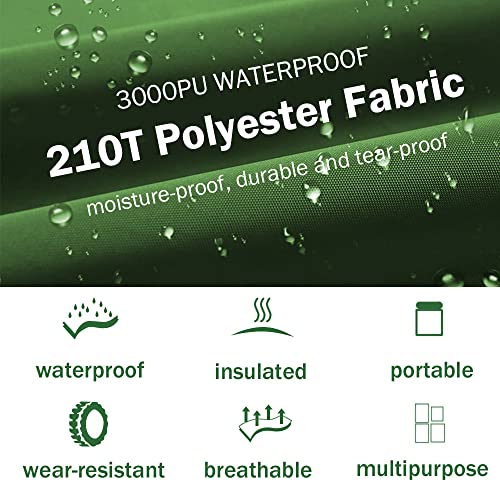 AYAMAYA Tent Footprint, PU 3000 Waterproof Tent Ground Cloth Large Size for 2-8 Person Family Camping Tents Ground Sheet Mat with 6 Tent Stakes for Camping Hiking Picnic - 13x9FT /8x7FT /6x7FT /5x7FT - size: 6ft X 7ft