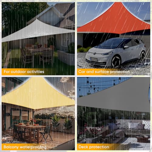 Shade&Beyond Waterproof Sun Shade Sail 10'x10' Rectangular Rust Red Shade Sail, UV Block Sun Shades Outdoor, Shade Canopy for Garden Patio Backyard Lawn Deck - color: Rust Red, size: 1 0' X 1 0', style: Rectangle