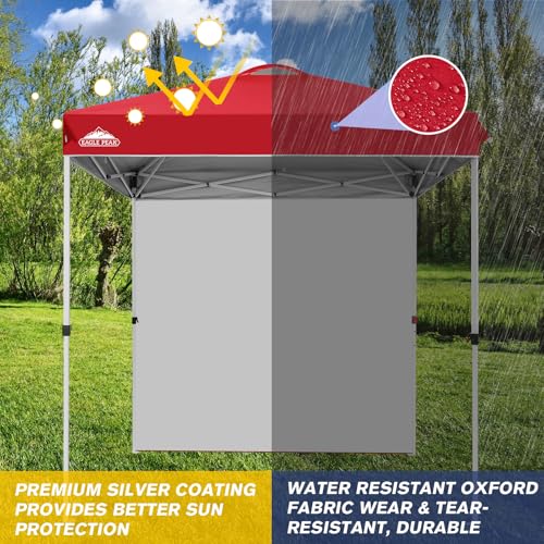 EAGLE PEAK Commercial Canopy 6.6x6.6 Pop Up Canopy Tent with 1 Sidewall, Easy Setup Heavy Duty Instant Event Shelter for Vendors & Markets, Outdoor Sun Shade, Red - color: Red, size: 6.6x6.6