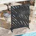 Modern Shade 4x6 FT Metal Privacy Screen with Artistic Modular Designs Decorative Patio Privacy Fence & Garden Divider, Freestanding Outdoor Metal Fence Panel, Weather-Resistant (Slant Linea) - size: 1 Panel (Slant Linea)