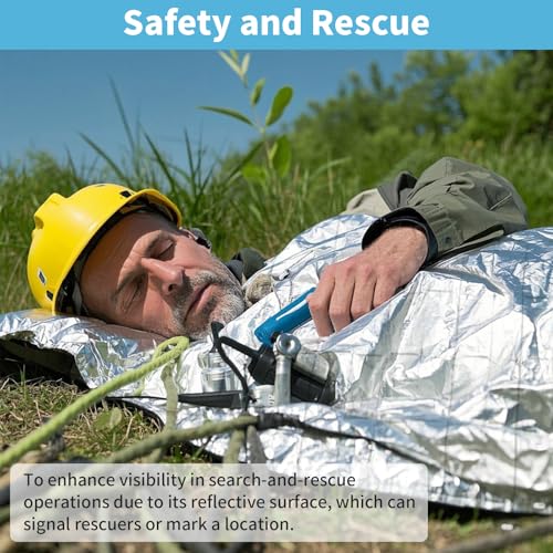 FRONTLINE Mylar Emergency Blankets 54" x 84" | Lightweight Thermal Survival Space Blanket, Waterproof & Windproof Foil Blanket for Camping, Hiking, First Aid & Disaster Preparedness (4)