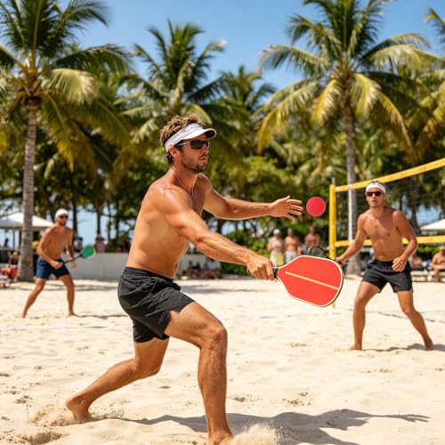 4pcs Outdoor Paddle Ball - 2.36 Inch Rubber Bouncing Balls for Beach Tennis and Backyard Play - High Bounce Reaction Training Accessories for Summer Pool Fun