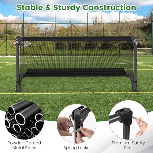 Goplus Soccer Goal, Portable Toddler Soccer Net with Metal Frame, Ground Stakes, Quick Setup, Foldable Soccer Training Equipment for Outdoor Practice Games - style: 40" x 20" x 18"
