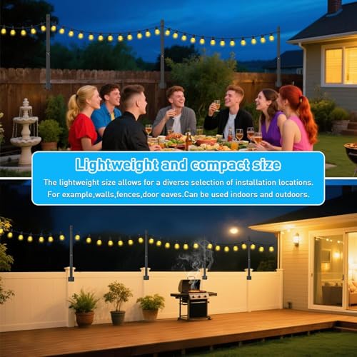 NUERPO 10 Pack String Light Poles,2.8Ft Metal Poles for Outdoor String Lights,Outdoor Light Poles with Post,Poles/Stand for Outside,Patio,Deck,Backyard,Garden Wedding,Party - size: 10 Pack 2.8FT String Light Pole