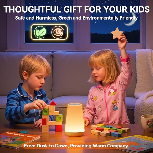 Auxmir Rechargeable LED Night Light, Touch & Remote Control Bedside Lamp with 13 Colors, 5 Brightness Levels, Portable Table Lamp for Kids Baby Nursery, Bedroom, Bathroom, Camping, Light Brown-2 Pack - color: Light Brown-2 Pack