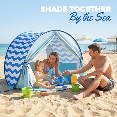 Pop Up Beach Sun Shelter: Instant UV Protection for Family - Portable & Lightweight Canopy- for Camping Travel Park & Outdoor