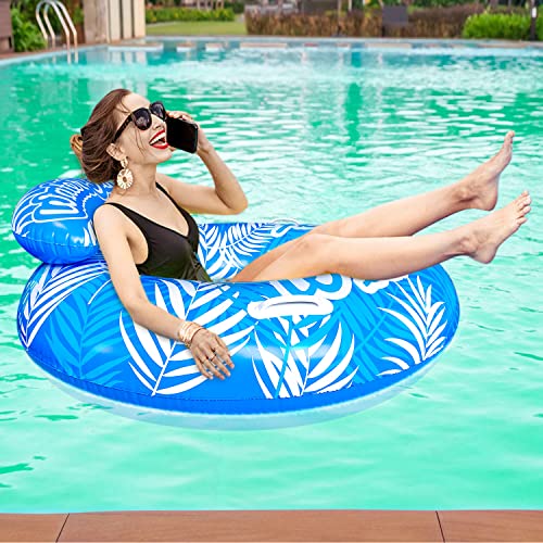 SUNSHINEMALL Inflatable Pool Floats Adult Swimming Rings Pool Floaties Accessories Lake Water Floats Beach Air Sofa Inflatable Lounge Chairs Rafts - color: Blue