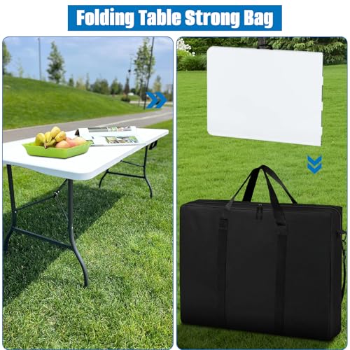 SIRUITON 2Pack Folding Table Storage Bag, Portable 600D WaterProof Carry Bag for Folding Picnic/Camp Tables with Reinforcing Plate & Shoulder Strap, 24" D x 24" W x4.5 H Fits 4FT Tables - size: 2p - 4ft Folding Tables Bag