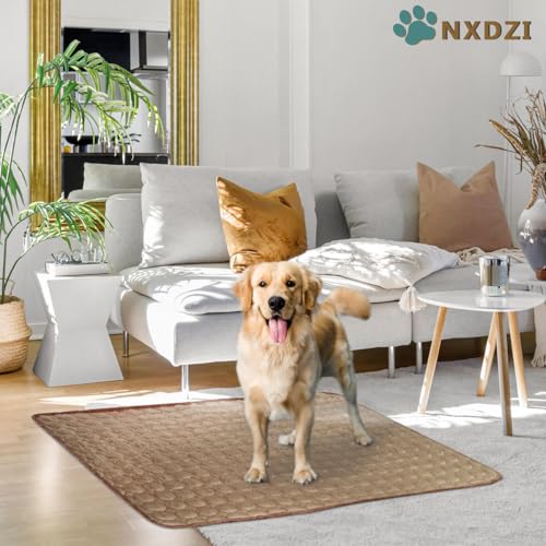 Dog Cooling Mat for Dogs, 59 x 40 Inch Washable Pet Pad, Soft Breathable Dog Bed Mat for Large Dogs, Lightweight Summer Blanket for Crate, Sofa, Floor, Car Seat, Indoor and Travel Use, Brown - color: B-Brown-1 Pc, size: 59 in x 40 in