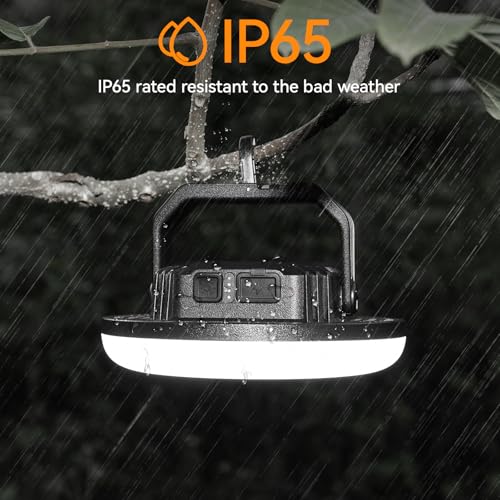 VAVOFO 42W LED Camping Lantern Rechargeable, 180 LED with 3 Lighting Modes, 4000LM, 10,000mAh Portable Tent Light with Magnet, IP65 Waterproof for Emergencies ,Power Outages,Hiking (Black) - size: 42W(Black)