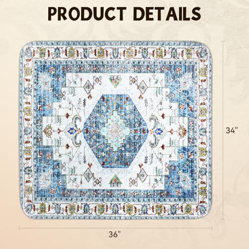 Washable Pee Pads for Dogs, Stylish Absorbent Reusable Training Dog Pads, Non-Slip and Leak-Proof Puppy Pads, Potty Pads for Crates, Whelping, Playpen, Bed and Floors, Blue Medallion 2 Pack 34" x36" - color: Blue Medallion, size: 34" x 36" 2PACK