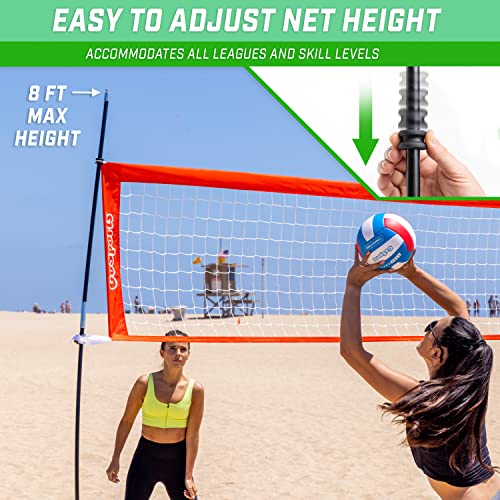 GoSports Freestanding Volleyball Training Net - 12 ft or 20 ft - Indoor our Outdoor Use, Instant Setup, and Height Adjustable - style: 20 ft