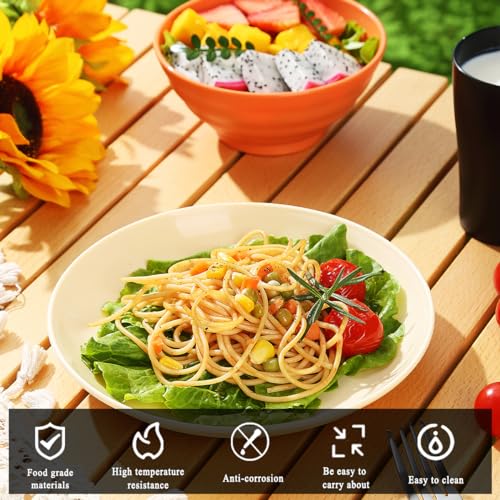 Kyraton Camping Utensils - Mess Kit for Travel, Picnic, Outdoor, Camping Gear - Silverware Set, Cup, Bowl, Plate - Essentials for 4 - color: C. 4 Person